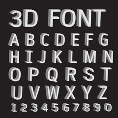 3D font letters and numbers