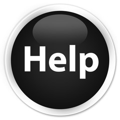 Help premium black round button
