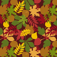 Autumn leaves seamless pattern