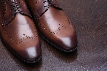 Stylish brown man's shoes