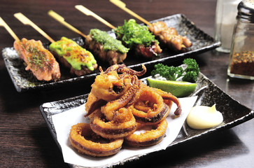 squid and chicken string