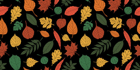 Seamless pattern with leaf,autumn leaf background