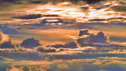 Clouds at sunset. Beautiful sky. Heaven at set of sun. 