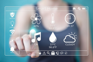 Businesswoman eco house concept 3D rendering