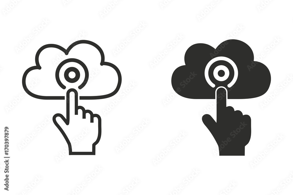 Aufkleber cloud computing vector icon.