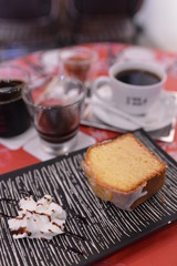 lemon cake and coffee