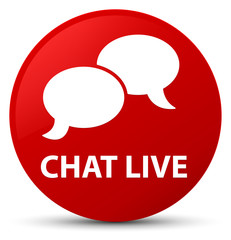 Chat live red round button