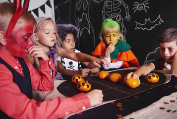 Group of children at halloween party