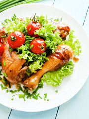 Baked chicken with veggies