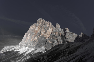 Color isolation effect of Tofana di Rozes southern wall , Cortina d'Ampezzo, Italy