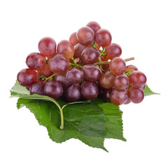 Red grapes isolated on over white background