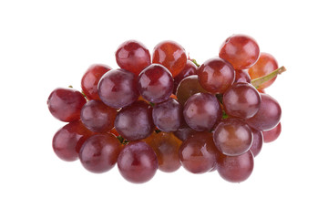 Red grapes isolated on over white background