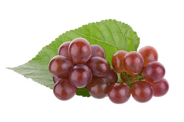 Red grapes isolated on over white background
