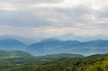 Obraz na płótnie Canvas Mountain forest landscape at the foot of the Caucasus Mountains, Adygea, Russia