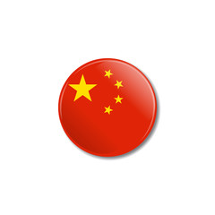 Badge with China flag. Vector illustration.