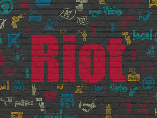 Political concept: Riot on wall background