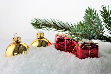 An Image of golden Christmas balls