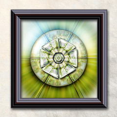 3D rendering combo artwork in elegant frame