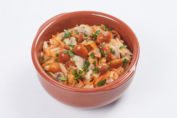 cabbage with mushrooms