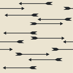 Seamless pattern with arrows. Cute simple background for printing on fabrics, paper, artwork, scrap-booking, surfaces.