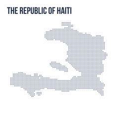 Vector dotted map of The Republic of Haiti isolated on white background .