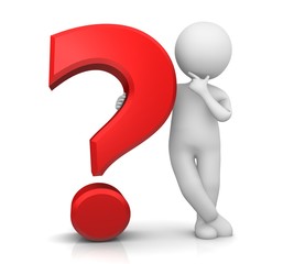 question mark red 3d interrogation point asking sign icon isolated on white