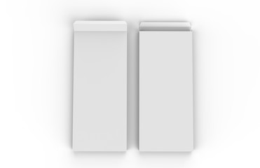 Chocolate Box Mock Up Template, Blank White Box On Isolated White Background, Ready For Your Design, 3D Illustration