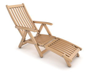 Deck chair. 3d image isolated on white