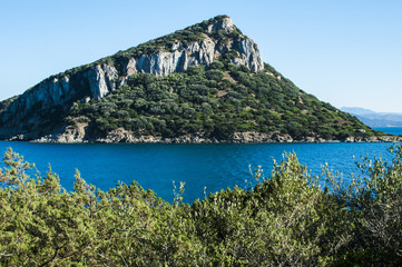 Beautiful turquoise sea of Cala Moresca Beach. Golfo Aranci, Sardinia, Italy