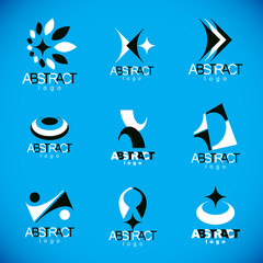 Collection of vector conceptual geometric forms. Corporate business development icons.