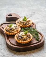 tarts with fresh seasonal mushrooms