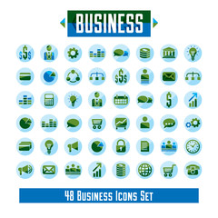 Set of 48 business icons and design elements for your project, vector graphic design.