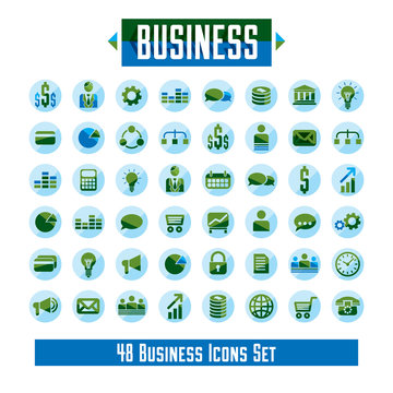 Set of 48 business icons and design elements for your project, vector graphic design.