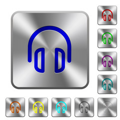 Headset rounded square steel buttons