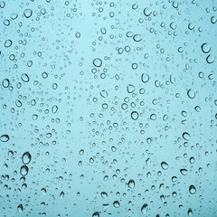 Rain water drop on glass