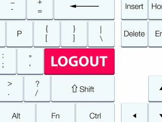Logout pink keyboard button