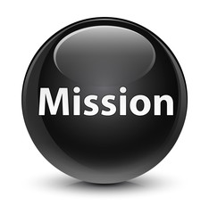 Mission glassy black round button