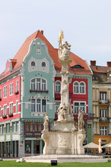 Fototapeta premium Holy Trinity statue Union square Timisoara Romania Europe