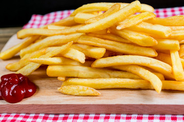 Golden French fries potatoes ready to be eaten