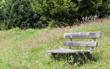 Simple bench in the Alps