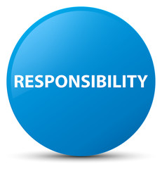 Responsibility cyan blue round button