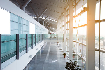 Blank Billboard in airport shot in asia,