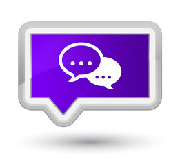 Talk bubble icon prime purple banner button