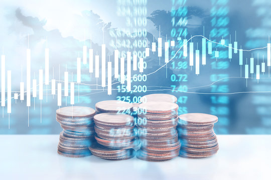 graph coins stock finance  business concept