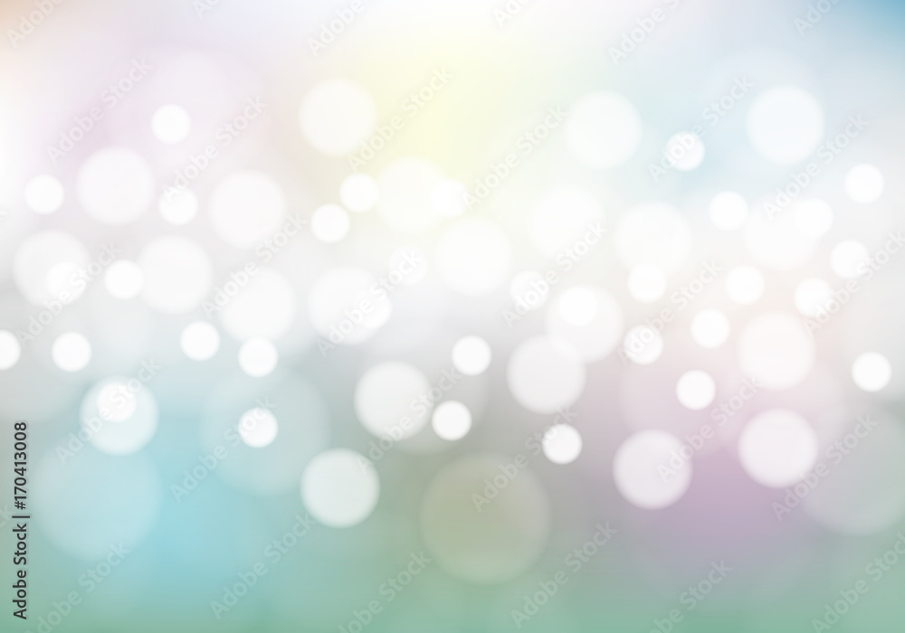 Poster abstract bokeh on soft color background vector illustration.