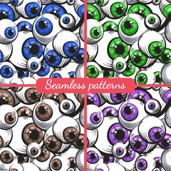 Terrible eyes. Seamless pattern.