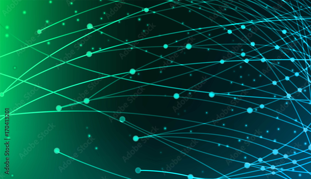 Poster abstract background with lines and dots
