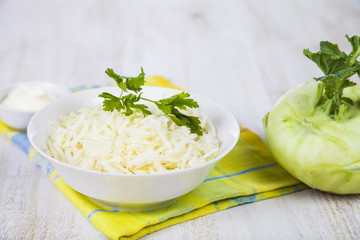 Salad with kohlrabi.