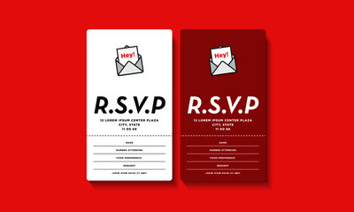 RSVP Card UI Design with Name Venue and Food Preference Details