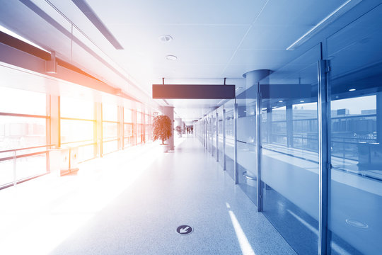 White hall at airport - modern architecture